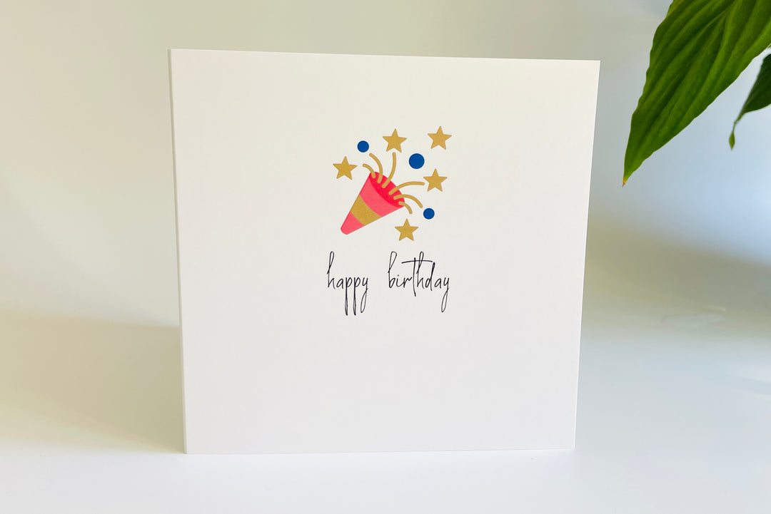 Happy Birthday Party Popper Card
