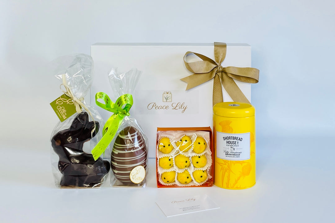 Chocolates, Marzipan Chick and Shortbread Biscuit Gift