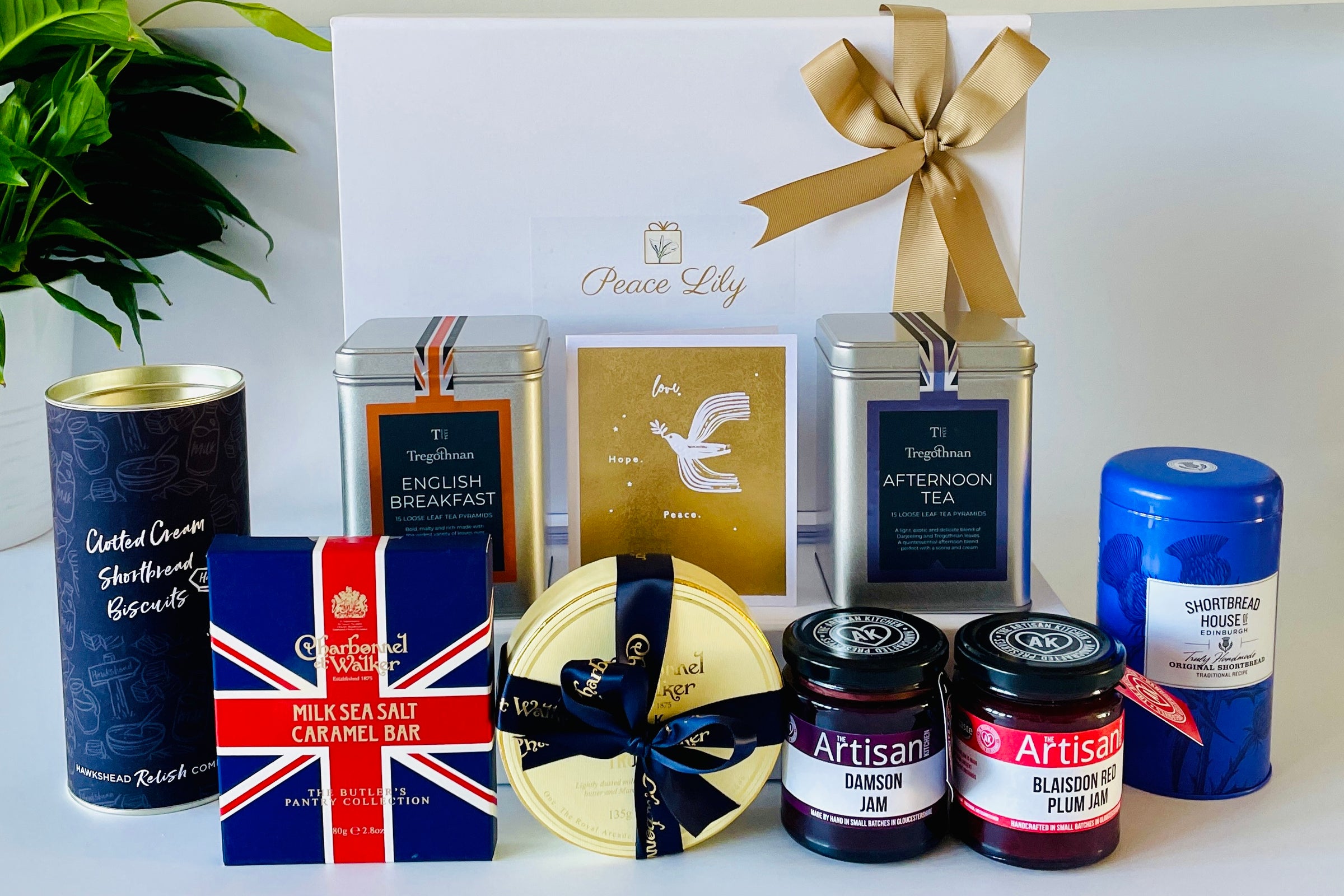 Peace Lily Afternoon Tea and Truffles Gift
