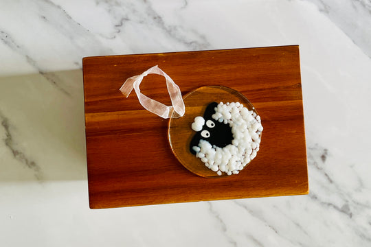 Artisan Fused Glass Decoration - Sheep