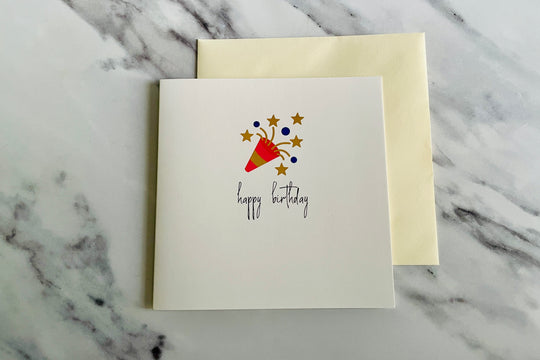 Happy Birthday Party Popper Card