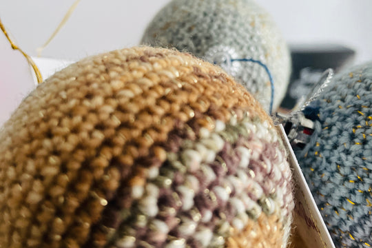 Trio of Festive Crochet Baubles