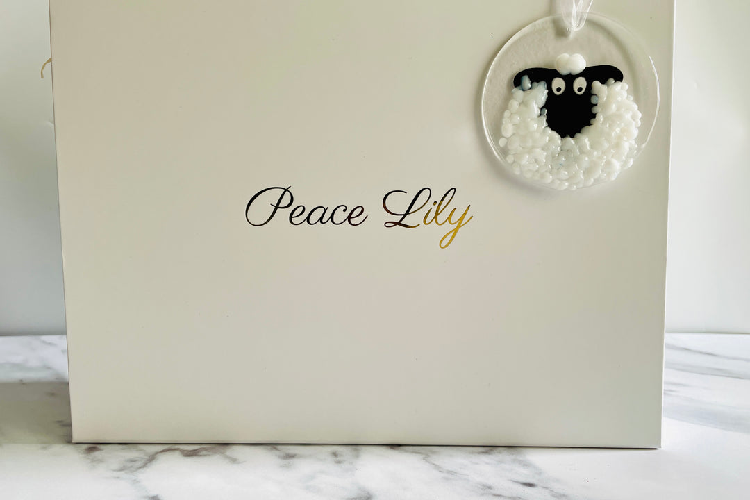 Artisan Fused Glass Decoration - Sheep Duo