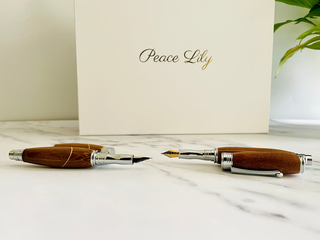 Handcrafted Wood Fountain Pen Duo