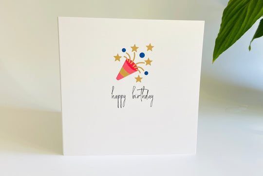Happy Birthday Party Popper Card