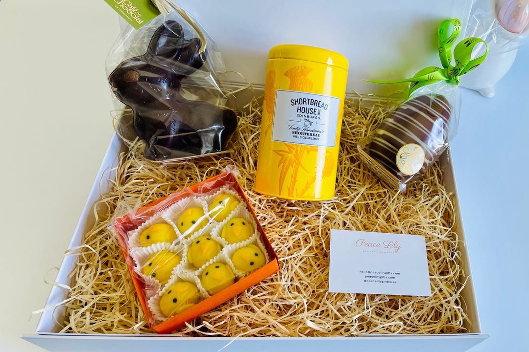 Chocolates, Marzipan Chick and Shortbread Biscuit Gift